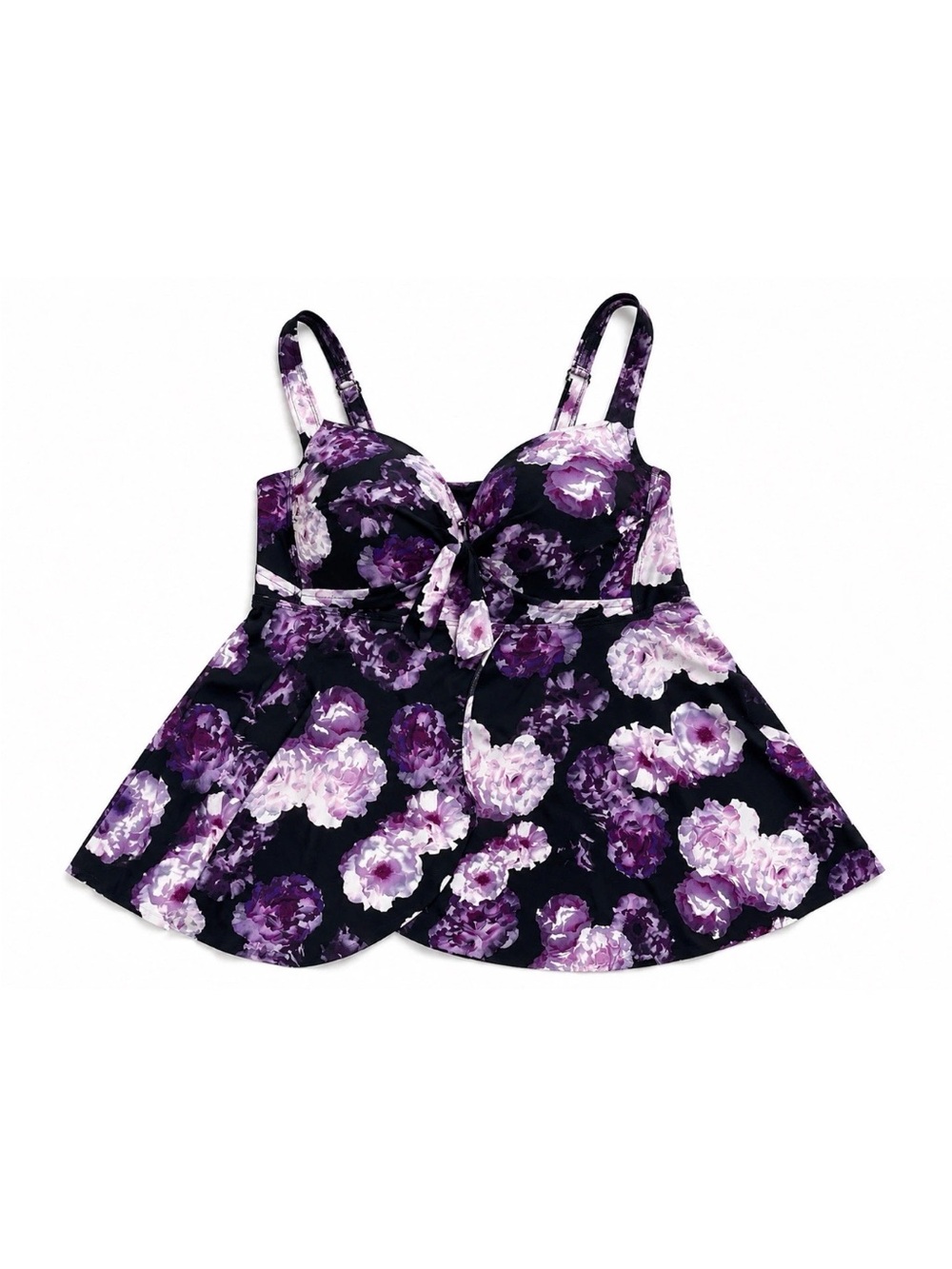 torrid Black & Purple Floral Swimdress